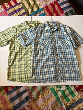 McKINLEY bundle Dry Plus Plaid short sleeve Outdoor Button Up shirts Men’s Sz L